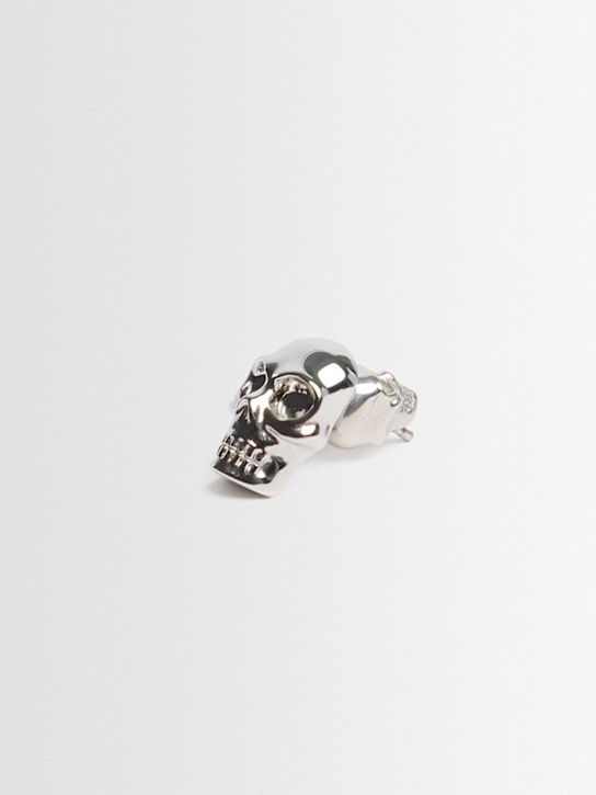 McQueen: Skull studded brass mono earring - Palladium - men_1 | Luisa Via Roma