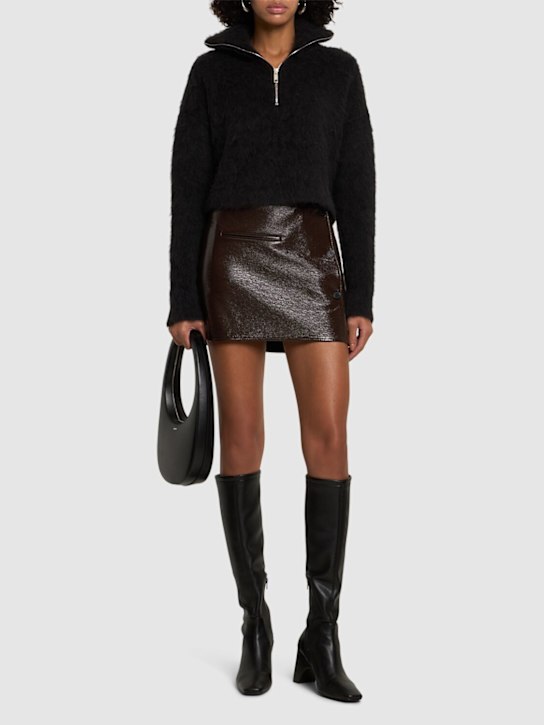 Oblique vinyl mini skirt - Thumbnail 2