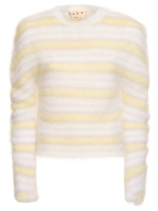 Marni: Striped mohair blend sweater - women_0 | Luisa Via Roma