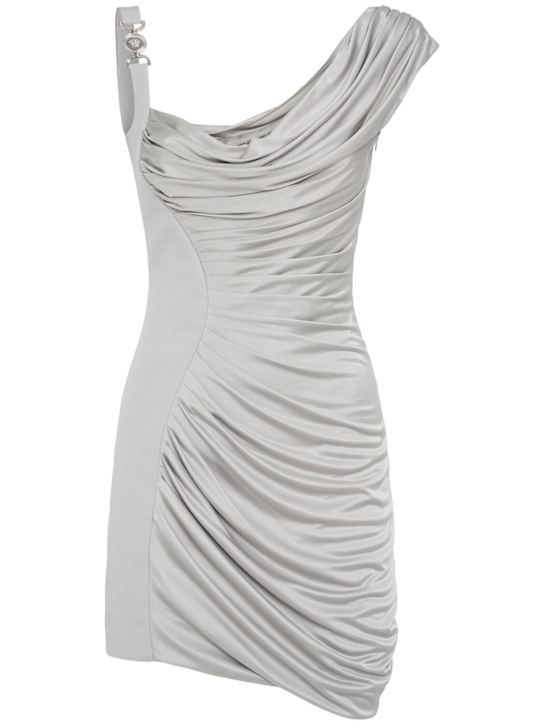 Draped liquid viscose jersey mini dress - Thumbnail 1