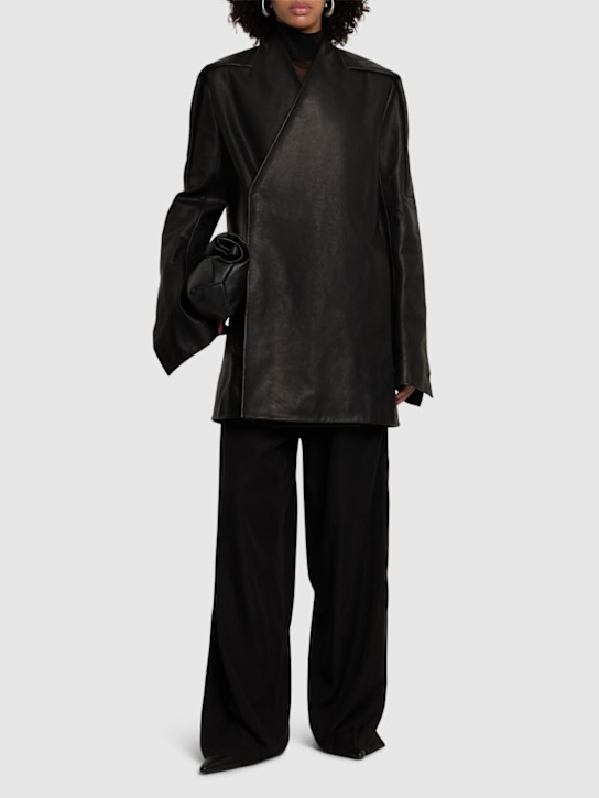 Rick Owens: Officer leather jacket - women_1 | Luisa Via Roma