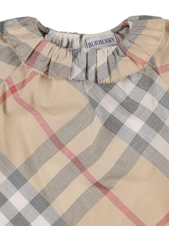 Burberry: Vestito e culotte in cotone check - kids-girls_1 | Luisa Via Roma