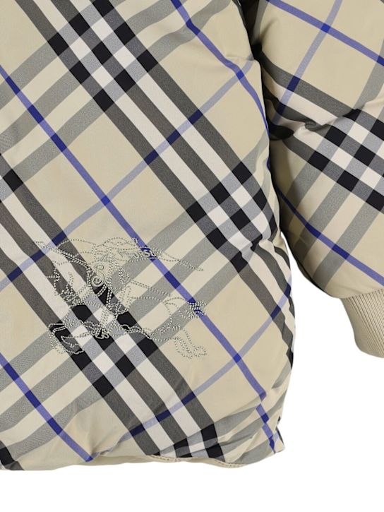Burberry: Piumino in nylon stampa check - kids-girls_1 | Luisa Via Roma