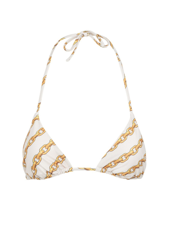 Versace: Foulard print triangle bikini top - women_0 | Luisa Via Roma