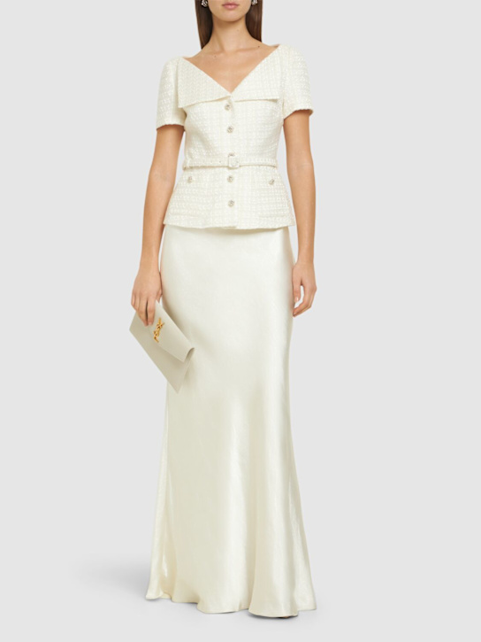 Self-portrait: Tailored crepe maxi dress - women_1 | Luisa Via Roma