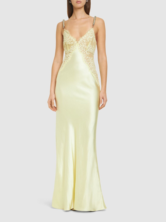 Self-portrait: C.Kane lace & satin maxi dress - women_1 | Luisa Via Roma