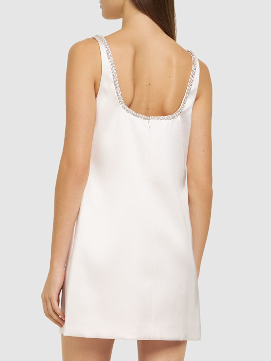 Self-portrait: Satin bow mini dress - Light Pink - women_2 | Luisa Via Roma