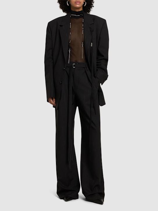 Ann Demeulemeester: Linna tailored pinstripe wide leg pants - women_1 | Luisa Via Roma