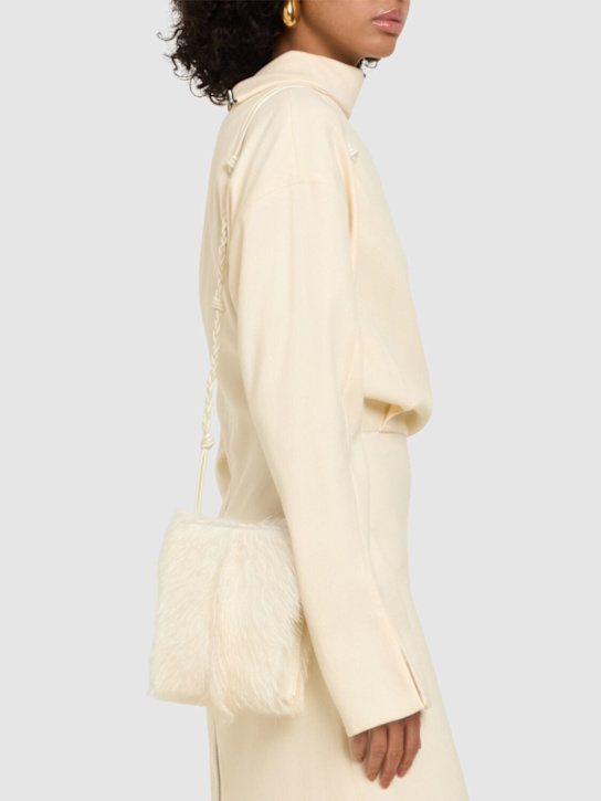 Jil Sander: Small Tangle fur shoulder bag - women_1 | Luisa Via Roma