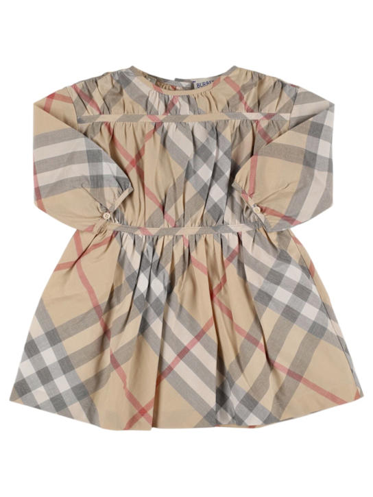 Burberry: Vestito in cotone check - kids-girls_0 | Luisa Via Roma