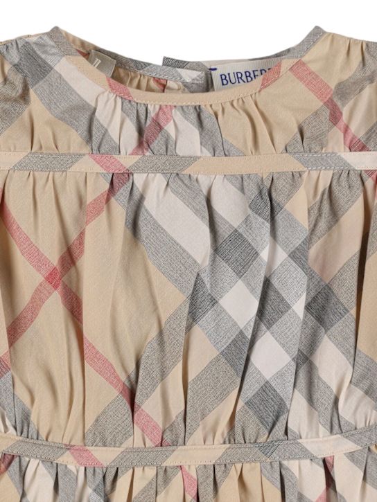 Burberry: Vestito in cotone check - kids-girls_1 | Luisa Via Roma