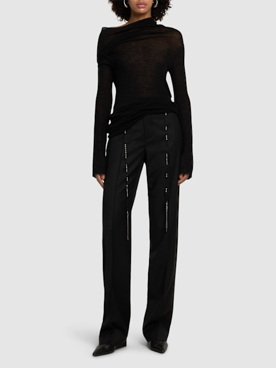 Ann Demeulemeester: Tizziana drop shoulder knit wool top - women_1 | Luisa Via Roma