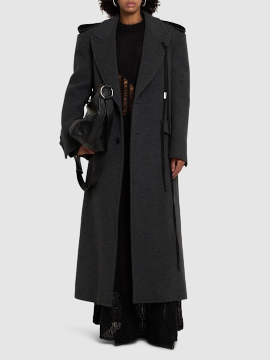 Ann Demeulemeester: Manteau long cintré à revers pointus Bianca - women_1 | Luisa Via Roma