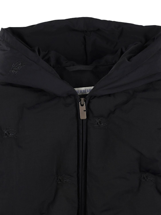 Burberry: Piumino in nylon con cappuccio - kids-girls_1 | Luisa Via Roma