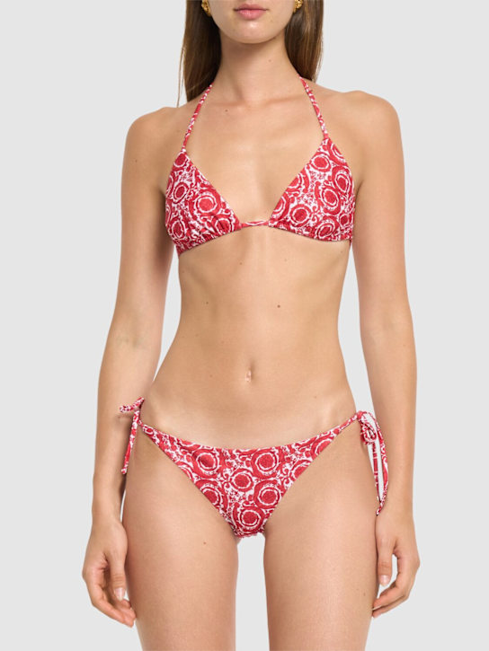 Versace: Strawberry print bikini bottoms - women_1 | Luisa Via Roma