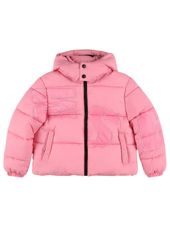 MSGM: Nylon ripstop puffer jacket - kids-girls_0 | Luisa Via Roma