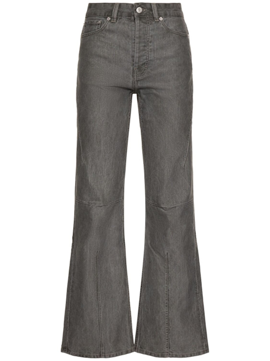 Our Legacy: Moto cotton bootcut jeans - Green - women_0 | Luisa Via Roma