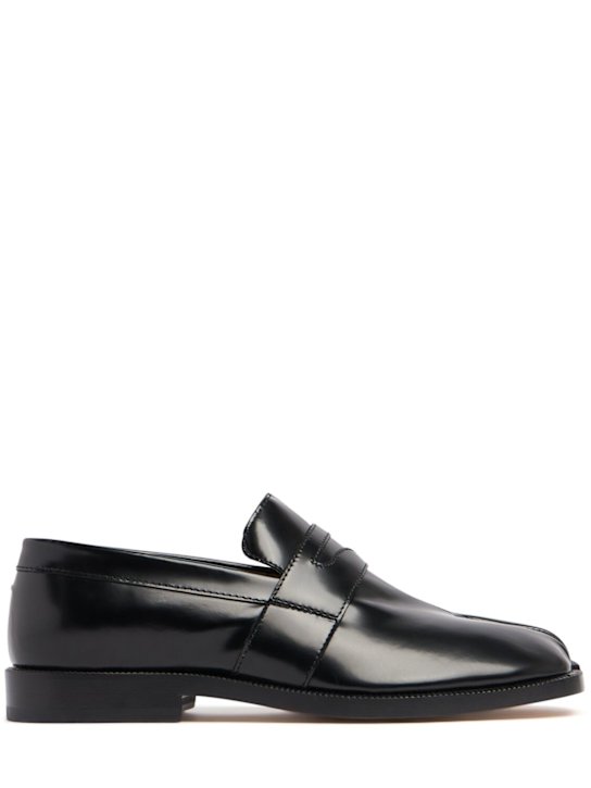 Maison Margiela: 20mm Tabi brushed leather loafers - Black - women_0 | Luisa Via Roma