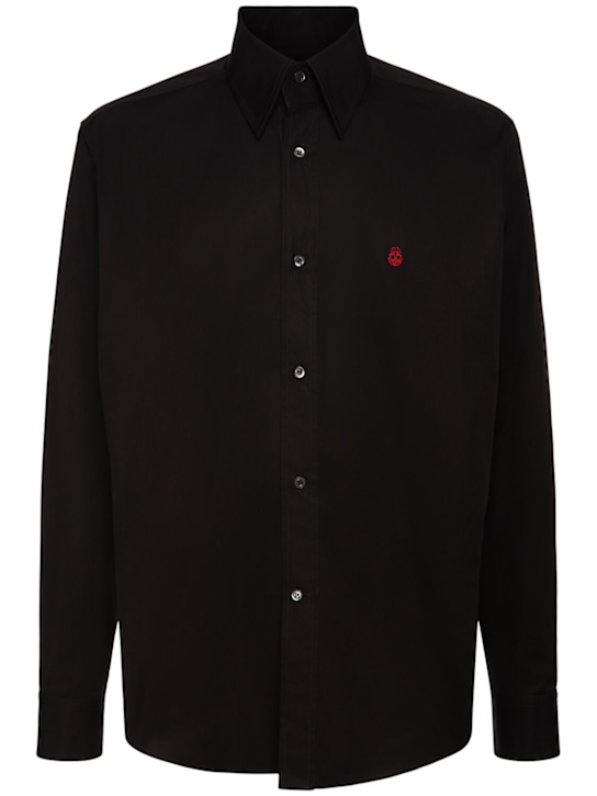 McQueen: Camisa de algodón - Negro - men_0 | Luisa Via Roma