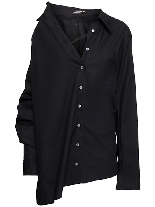 Ann Demeulemeester: Julia cotton poplin drop shoulder shirt - women_0 | Luisa Via Roma