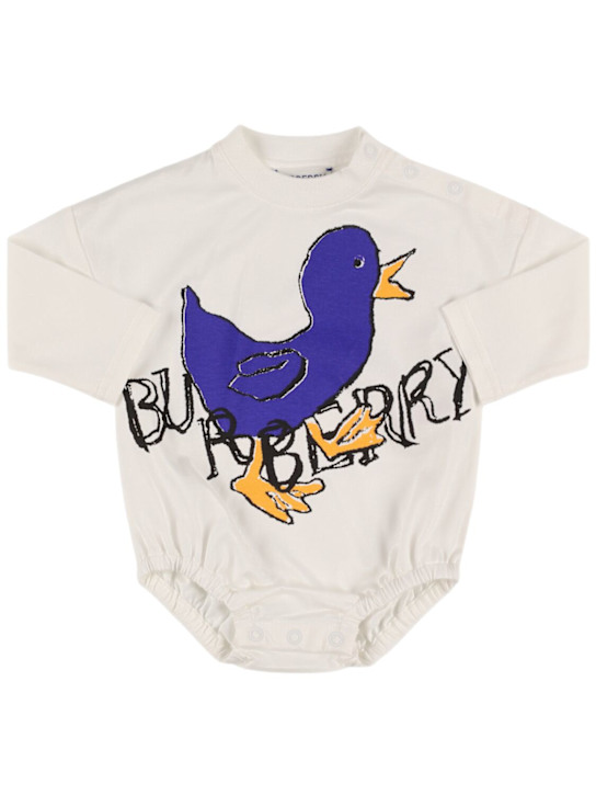Burberry: Tutina in jersey di cotone - kids-girls_0 | Luisa Via Roma