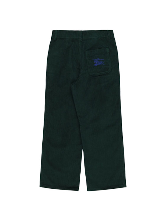 Burberry: Pantaloni in cotone millerighe - kids-girls_1 | Luisa Via Roma