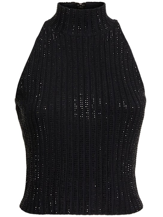 David Koma: Embellished knit top - women_0 | Luisa Via Roma