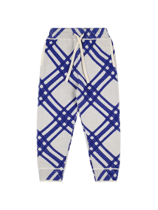 Burberry: Pantaloni in maglia di lana check - kids-girls_0 | Luisa Via Roma