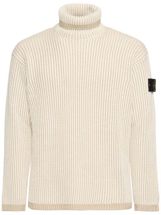 Stone Island: Wool turtleneck sweater - men_0 | Luisa Via Roma