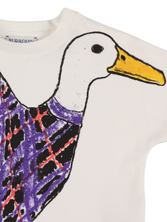 Burberry: T-shirt in jersey di cotone stampato - kids-girls_1 | Luisa Via Roma