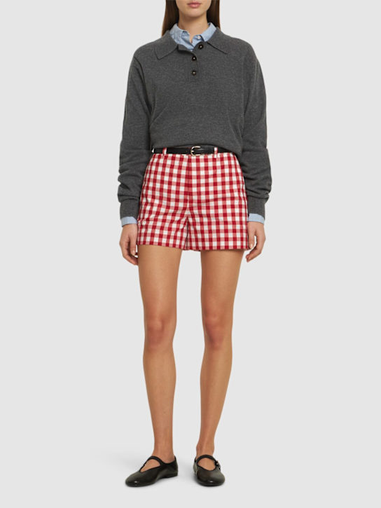 Checked poplin shorts - Thumbnail 2