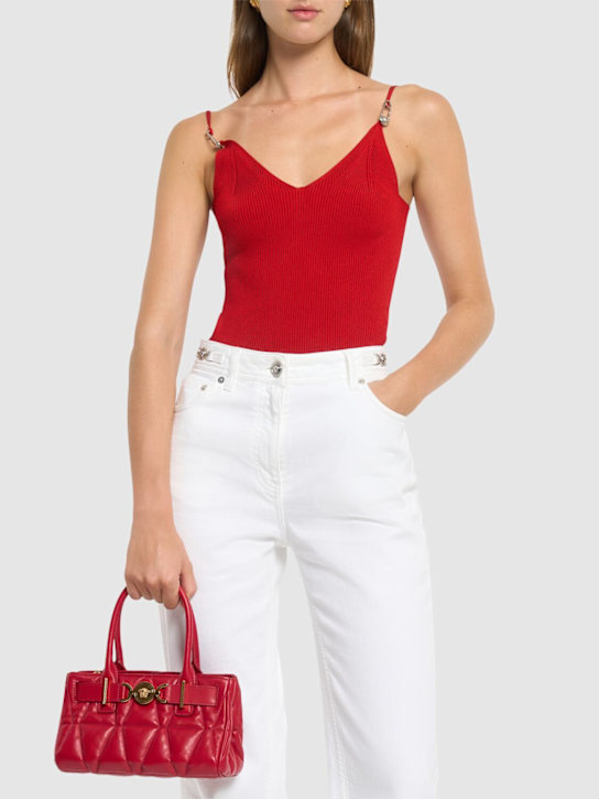 Versace: Small Medusa 95 leather top handle bag - women_1 | Luisa Via Roma