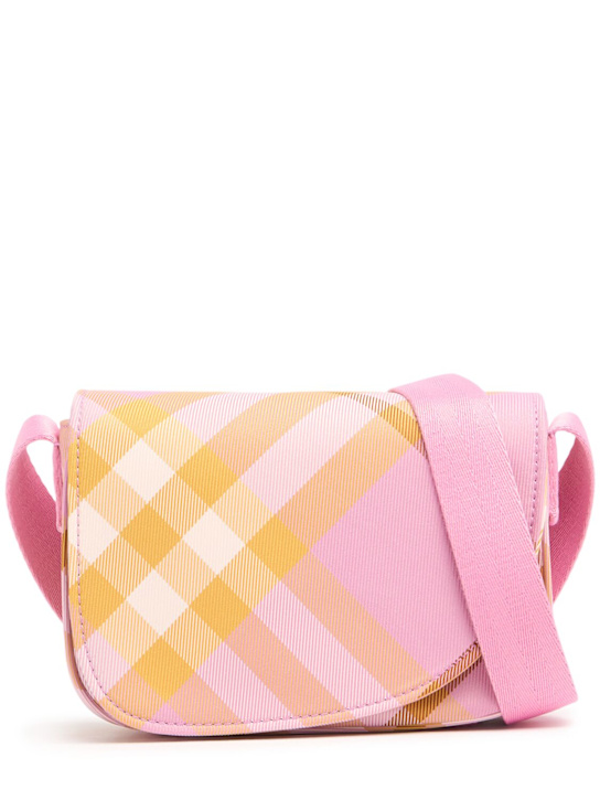 Burberry: Borsa a spalla in nylon check - kids-girls_0 | Luisa Via Roma