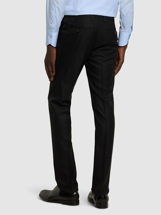 Kiton: Single breasted wool suit - Black - men_3 | Luisa Via Roma