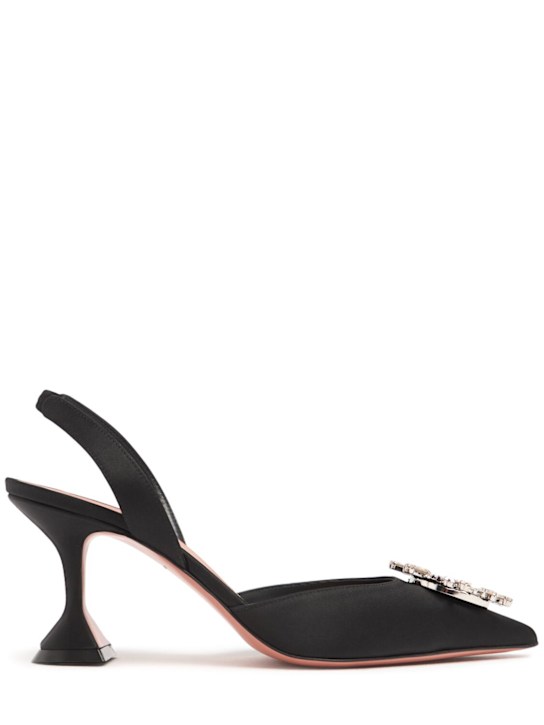 Amina Muaddi: 70mm Begum satin slingbacks - women_0 | Luisa Via Roma