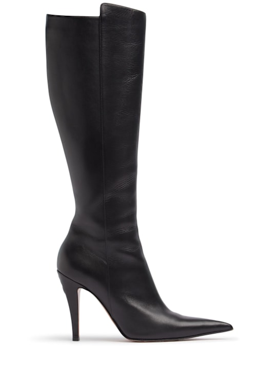 McQueen: Kniehohe Stiefel aus Leder - Schwarz - women_0 | Luisa Via Roma