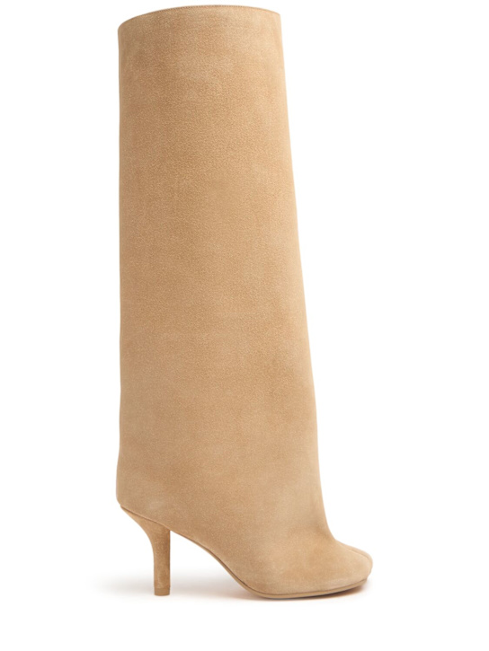 MM6 Maison Margiela: 80mm Suede tall boots - women_0 | Luisa Via Roma