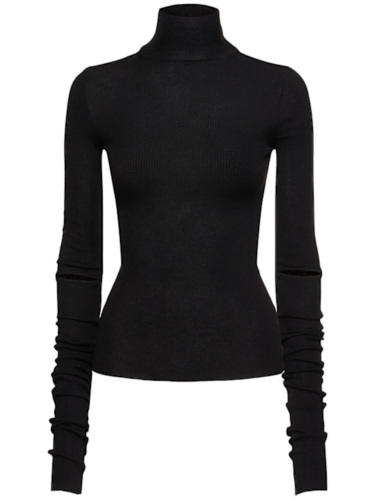 Ann Demeulemeester: Olenka cutout rib knit sweater - women_0 | Luisa Via Roma