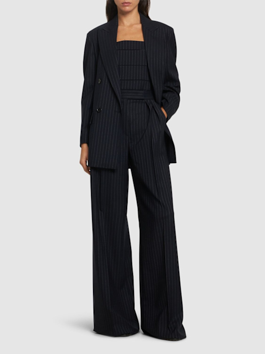 Max Mara: Bacca pinstripe wool pants - women_1 | Luisa Via Roma