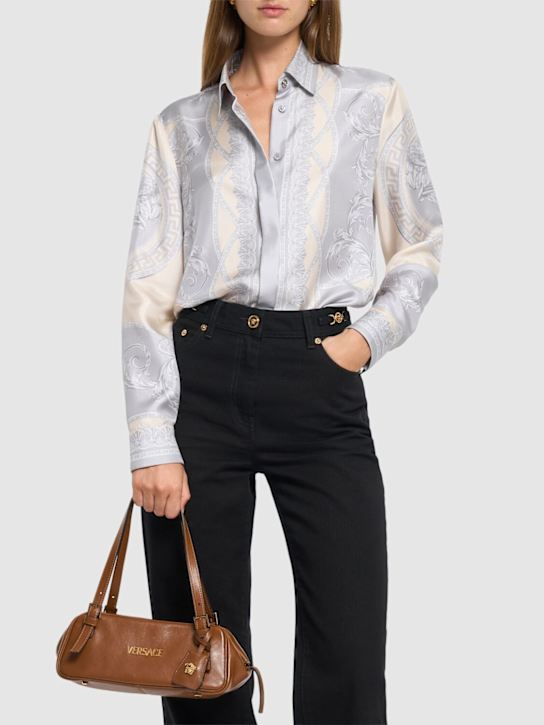 Versace: Versace Tag leather shoulder bag - women_1 | Luisa Via Roma