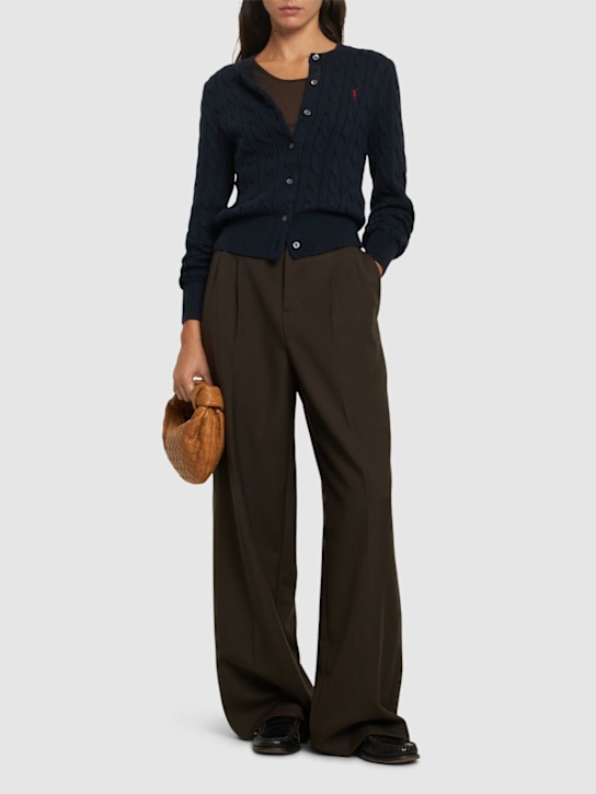 Polo Ralph Lauren: Cardigan in maglia di cotone con logo - women_1 | Luisa Via Roma