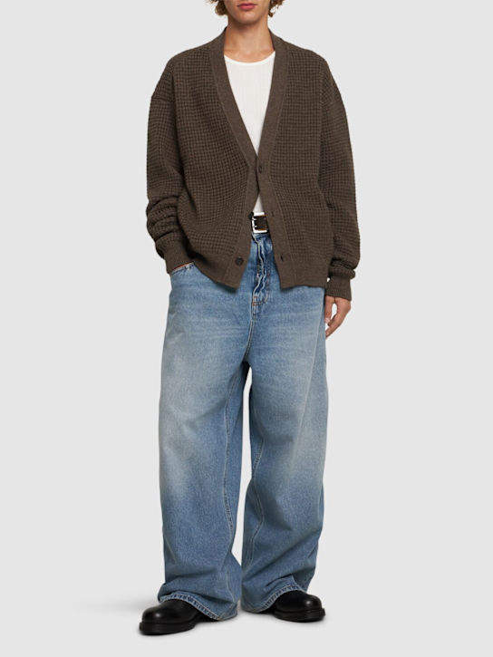 Hed Mayner: Wool knit cardigan - men_1 | Luisa Via Roma