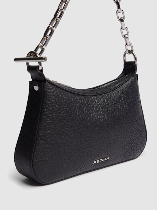 McQueen: McQueen mini T-bar迷你皮革手拿包 - 黑色 - women_3 | Luisa Via Roma