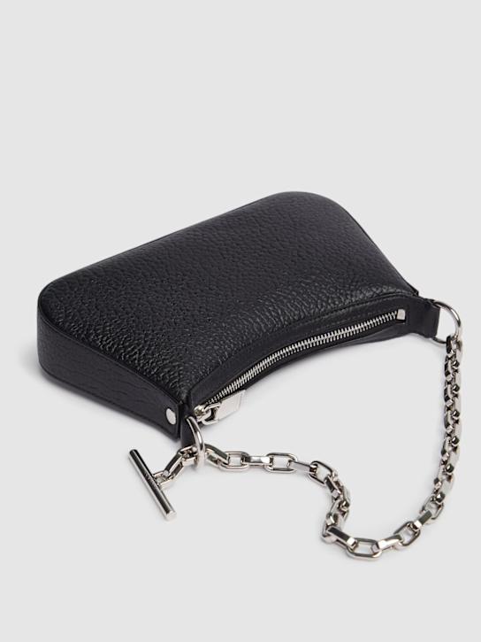 McQueen: McQueen mini T-bar迷你皮革手拿包 - 黑色 - women_5 | Luisa Via Roma