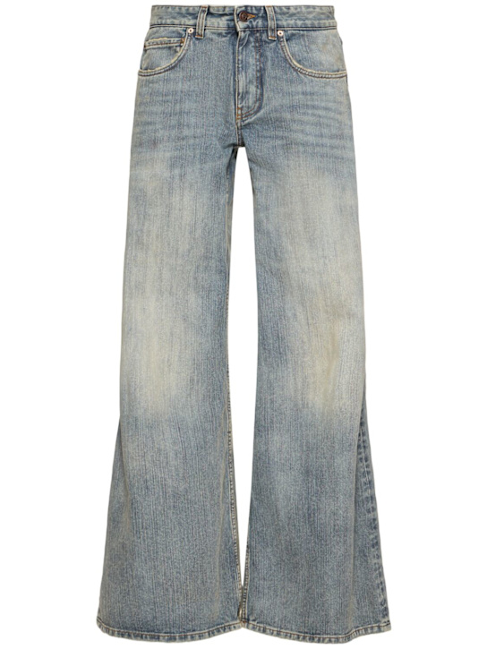 Balenciaga: Jeans baggy a vita bassa - Stained Blue - women_0 | Luisa Via Roma