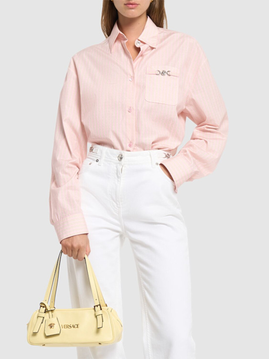 Versace: Versace Tag leather shoulder bag - women_1 | Luisa Via Roma