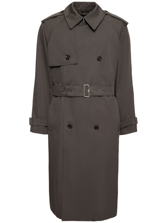 Burberry: Langer Trenchcoat aus Baumwolle - men_0 | Luisa Via Roma