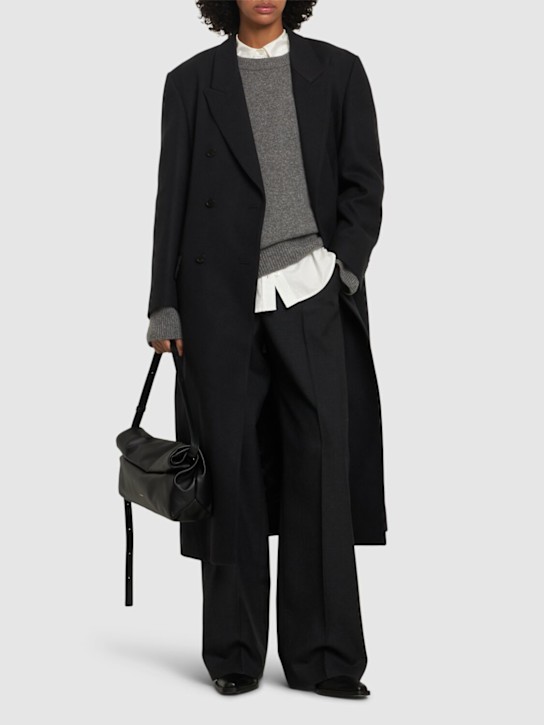 Auralee: Light melton chesterfield wool coat - women_1 | Luisa Via Roma