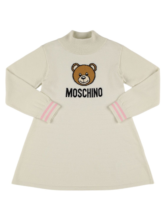 Moschino: コットン＆ウールニットワンピース - kids-girls_0 | Luisa Via Roma