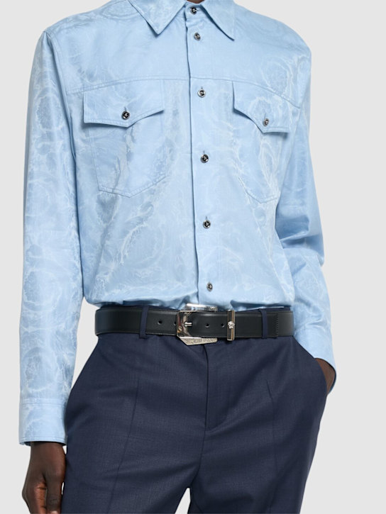 Versace: 30mm leather belt - men_1 | Luisa Via Roma